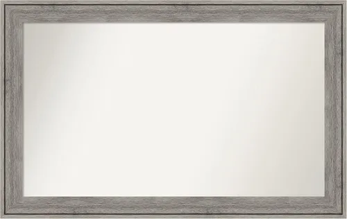 Miniatura 295 de Amanti Art Espejo de pared personalizado no biselado (24.5 x 24.5 pulgadas), marco gris marrón alta, varios tamaños personalizados, espejo de baño
