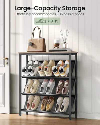 Miniatura 8 de CHOEZON Zapatero, Estante de Almacenamiento de Zapatos Inclinado de 4 Niveles, Zapatero Estrecho para Entrada, Organizador de Zapatos con Patas