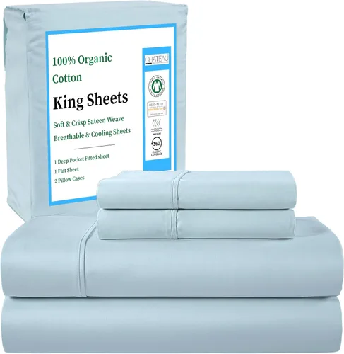 Miniatura 13 de Sábanas Twin XL 100% Algodón Para Cama Twin, Juegos de Sábanas Bajeras y Fundas de Almohada Totalmente Elásticas, Resistentes a la Decoloración
