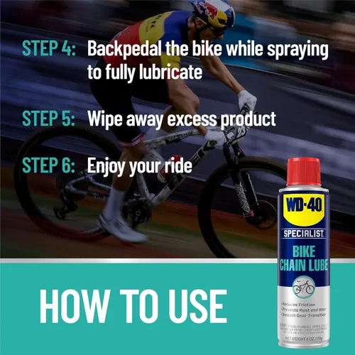 Miniatura 4 de WD-40 Bike - Lubricante para bicicletas de todas las condiciones, limpiador para bicicletas, desengrasante, lubricante seco y húmedo