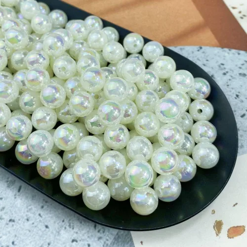 Miniatura 3 de Cuentas de perlas, 200 cuentas de perlas para manualidades de 0.394 pulgadas (0.394 in), perlas redondas sueltas con agujero para collares, Crema AB