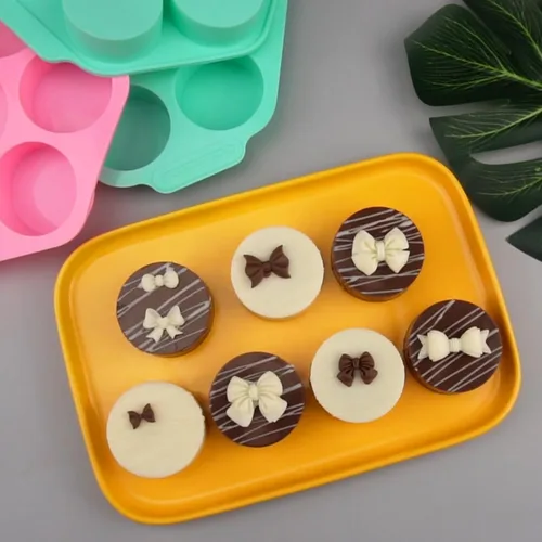 Miniatura 4 de Actvty - Moldes redondos para galletas cubiertas de chocolate, 3 moldes cilíndricos de silicona para caramelos, perfectos para reos cubiertos, hacer