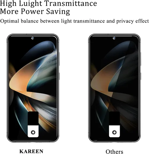 Miniatura 3 de KAREEN Paquete de 2 protectores de pantalla de privacidad para Samsung Galaxy S23 5G de 6.1 pulgadas, película de vidrio templado privado antiespía