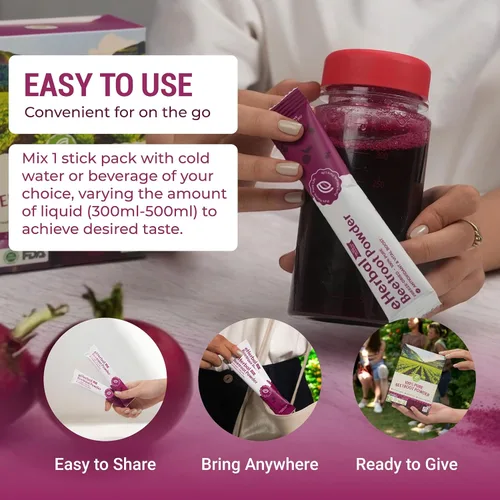 Miniatura 5 de eHerbal - Paquete de polvo de raíz de remolacha liofilizado 100% puro a base de plantas, jugo de remolacha para presión arterial alta, refuerzo