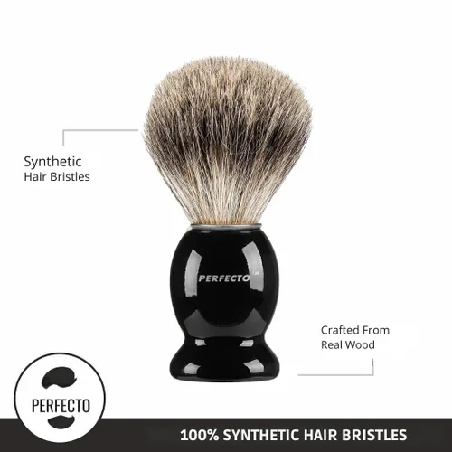 Miniatura 5 de Perfecto Brocha de afeitar de cerdas sintéticas para hombres, diseñada para el mejor afeitado de tu vida. Brocha de afeitar para afeitado húmedo