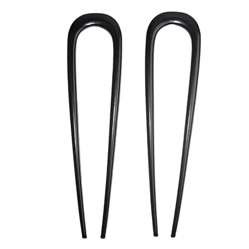 Miniatura 4 de 2 horquillas francesas en forma de U – horquillas de metal negro para mujeres, elegantes accesorios de peinado de moño y recogido para cabello