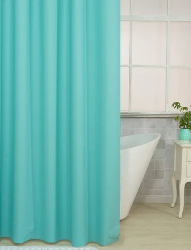 Miniatura 45 de AmazerBath - Cortina de ducha de plástico, 70 x 72 pulgadas, cortina de ducha esmerilada de plástico, impermeable, pesada, gruesa, con 3 piedras