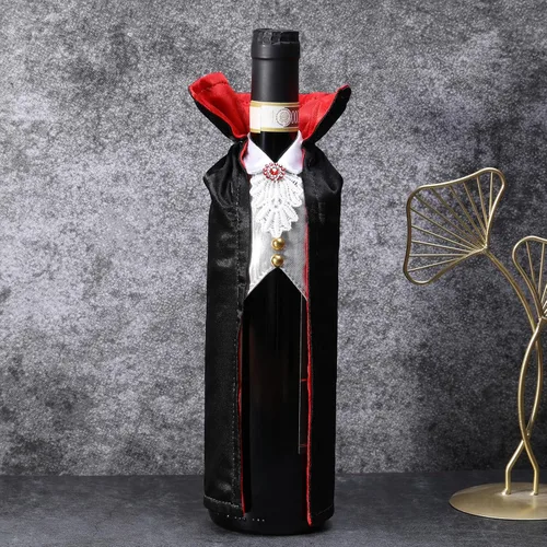 Miniatura 5 de Decoración de cubierta de botella de vino de Halloween – Drácula y vampiro para vino de regalo