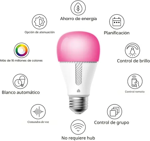 Miniatura 2 de Kasa Smart Bombillas de 1000 lúmenes de alto brillo, cambio de color de 16M, bombilla inteligente WiFi regulable, compatible con Alexa y Google