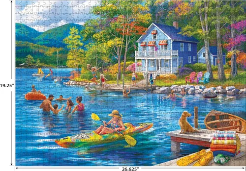 Miniatura 6 de RoseArt - Kodak Premium - Natación en el lago - Rompecabezas de 1000 piezas para adultos