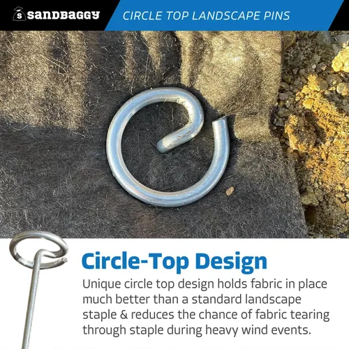 Miniatura 4 de Sandbaggy Pasadores superiores circulares de 12 pulgadas, fabricados en Estados Unidos, acero de calibre 6 de grado industrial, ideal para suelos
