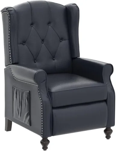 Miniatura 4 de Silla Reclinable Wingback - Sillón Reclinable Acolchado - Silla Reclinable de Masaje con Calor - Sillón Reclinable de Tela Push Back con Control