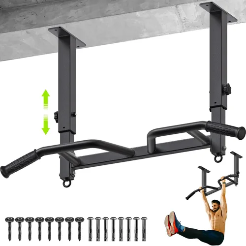 Miniatura 12 de SELEWARE Heavy Duty Welded Pull Up Bar, Versatile Doorway Wall Mount, Joist Mounted, and Ceiling Mounted Chin Up Bars, Thick Metal Sturdy A1: Barra
