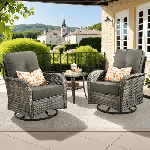 Miniatura 27 de ovios Juego de 2 piezas de muebles para patio, sillas de mimbre para exteriores de 2, sillas de ratán de respaldo alto para todo tipo de clima de 2