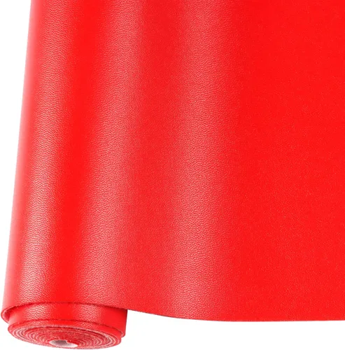 Miniatura 11 de Rollo de hojas de cuero sintético liso de color sólido 12"X53" (30cmX135cm), muy adecuadas para hacer manualidades, aretes de cuero, lazos, costura