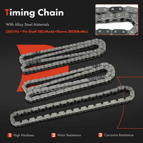 Miniatura 4 de A-Premium Kit de cadena de distribución de motor de 14 piezas con piñón, tensor y guía [compatible con SOHC, V6 3.7L] compatible con Dodge Ram 1500