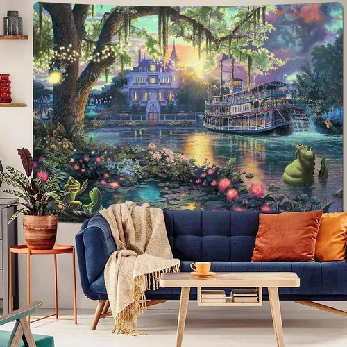 Miniatura 3 de F-FUN SOUL Tapiz del Palacio del Príncipe, franela suave de 40 x 30 pulgadas, tapiz para colgar en la pared de la isla psicodélica, para sala