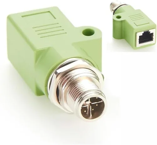 Miniatura 14 de Elecbee Adaptador de mamparo M12 a RJ45 impermeable M12 A Código 8 Pin hembra a RJ45 Jack de ángulo recto naranja