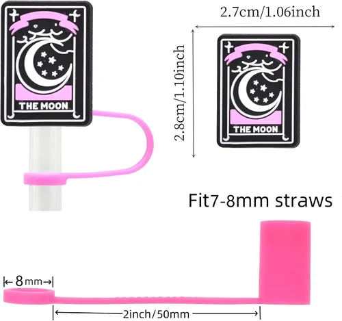 Miniatura 3 de 10 fundas para popotes de 7 a 0.315 in, compatibles con vasos Stanley de 40 onzas y 30 onzas, reutilizables