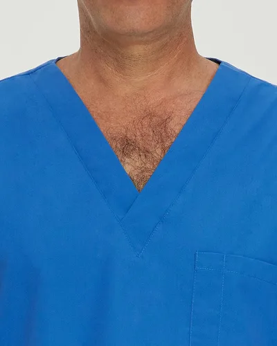 Miniatura 4 de Landau Essentials - Camiseta de 5 bolsillos con cuello en V y ajuste relajado para hombre 7489, Azul