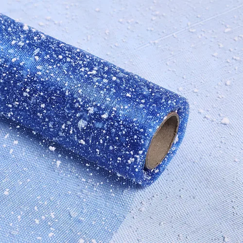 Miniatura 13 de Papel de Regalo de Flores de 19.7 pulgadas x 4 yardas, Malla de Hilo de Red con Puntos de Nieve para Empaque de Ramos de Florista para Fiestas DIY