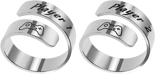HOFOYA Anillos inspiradores ajustables de acero inoxidable, anillos de grabado, joyería motivacional, graduación, San Valentín, regalos de