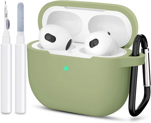 Miniatura 25 de Compatible con AirPods 3, funda protectora de silicona para AirPods de tercera generación 2021, carga inalámbrica, azul oscuro