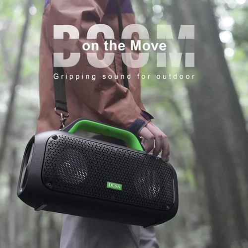 Miniatura 7 de DOSS Extreme Boom - Altavoz Bluetooth para exteriores con sonido potente de 60 W, graves profundos, tiempo de reproducción de 30 horas, USB-C, Verde
