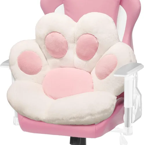 ELFJOY Cojín de pata de gato, cómodos cojines de felpa para sillas de oficina, computadora, juegos, almohada de suelo suave y bonita para decoración
