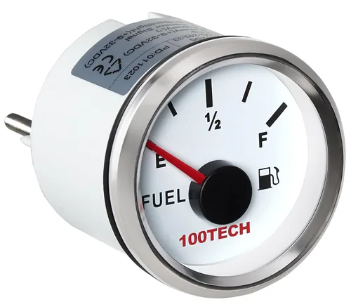 Miniatura 2 de 100TECH Medidor de Combustible 0-30 ohms Medidor de Nivel de Combustible Marino Impermeable 52mm 2-1/16"" Medidor de Combustible Diesel