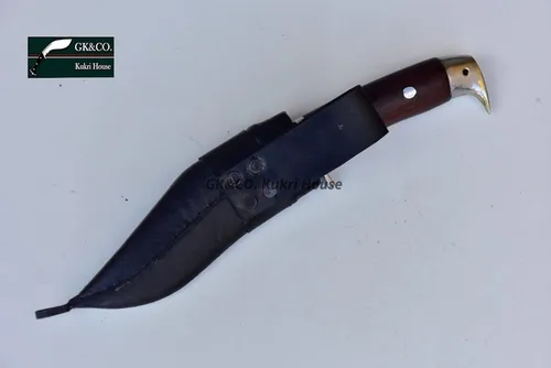 Miniatura 9 de GK&CO. Kukri House Auténtico Kukri/Khukuri hoja de 5 pulgadas dragón águila americana Kukri-mango de madera de espiga completa, funda de cuero