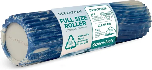 Miniatura 23 de Oceanfoam Tidal Roller - Azul Marino Oscuro - Rodillo de espuma para masaje muscular para dolor de espalda y estiramiento - Textura de onda ancha