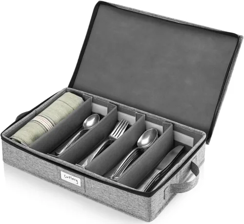 Miniatura 10 de Contenedor de almacenamiento de porcelana para platos de cena - Se adapta a platos de hasta 11.5 pulgadas de ancho - Incluye 12 separadores
