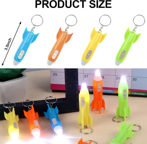 Miniatura 2 de 100 mini linternas de helicóptero, linterna LED de cohete, mini linternas a granel, linterna LED colorida, linternas pequeñas para niños, mini