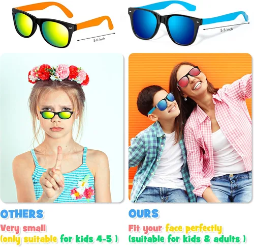 Miniatura 2 de Gafas de sol para niños a granel para edades de 3 a 5, 4, 8 a 12 años y adultos, paquete de 32 lentes de sol neón con protección UV400, gran regalo