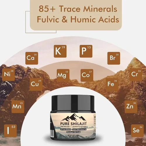 Miniatura 7 de Resina pura del Himalaya Shilajit para hombres y mujeres, suplemento natural orgánico con más de 85 minerales traza + ácido húmico, alta potencia