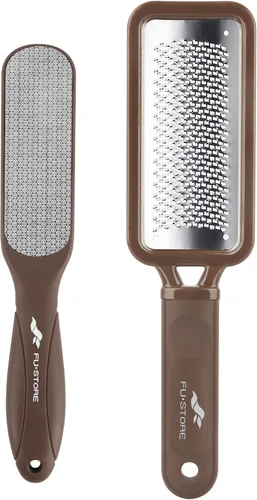Miniatura 9 de Fu Store Paquete de 2 Limas para Pies Removedor de Callos de Acero Inoxidable Raspador de Pies y Lima de Pies de Doble Cara Raspador Profesional