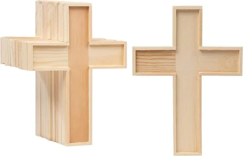 Recortes de cruz de madera sin terminar, manualidades y decoración de fiestas, manualidades de escuela dominical y decoración de iglesia, lienzo en