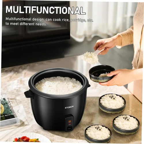 Miniatura 9 de Healifty Arrocera eléctrica portátil con tapa transparente, olla multifuncional para guisos de papilla de arroz, sopas y alimentos al vapor
