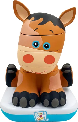 Stack-a-Roos Baby Horse por Salus Brands - Juguete apilable de animales, juguete educativo de aprendizaje temprano para bebés y niños pequeños, a