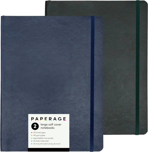 Miniatura 26 de PAPERAGE - Libreta de rayas con tapa blanda (color negro), 160 páginas, cuaderno de reglas universitarias de tamaño mediano, 5.6 x 7.9 pulgadas