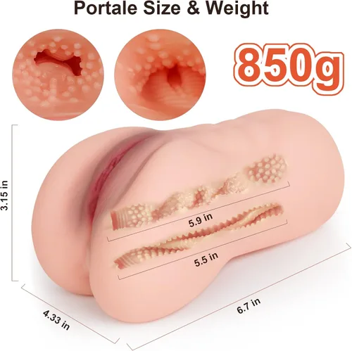 Miniatura 3 de Masturbador masculino, juguete sexual masculino de bolsillo, juguetes sexuales para hombres, muñeca sexual con vagina texturizada realista y ano