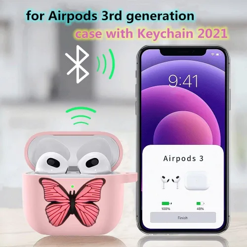 Miniatura 3 de Funda de mariposa para Airpod 3, bonita funda para Airpods de 3ª generación para Apple AirPods de 3ª generación (2021), divertidos accesorios