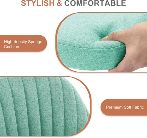 Miniatura 6 de DUMOS Silla de Oficina, Cómoda Silla de Escritorio Rodante de Tocador Giratoria para Tareas con Ruedas, Asiento Ancho sin Brazos Ajustable en Altura