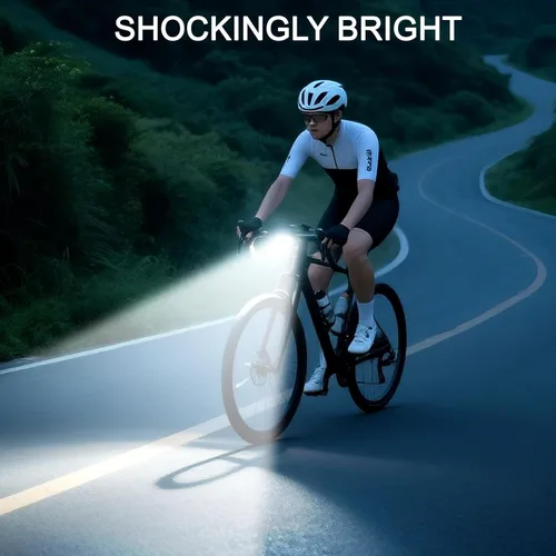 Miniatura 6 de 17* LED 4800 Lumen Bike Lights, USB-C Rechargeable Bicycle Light, Super Bright Bike Lights for Night Riding, IP65 Waterproof Bicycle Headlight for