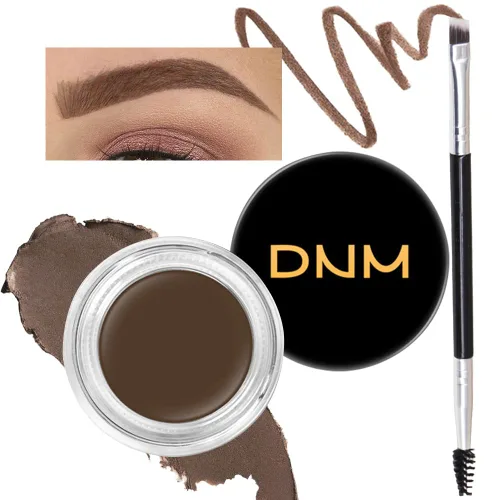 Miniatura 12 de evpct - Kit de maquillaje de pomada en gel en polvo para cejas color rubio con cepillo de doble punta, kit de plantillas para cejas para mujeres