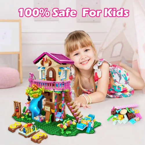 Miniatura 9 de HOGOKIDS Juego de Construcción de Casa del Árbol con Luz LED - 622pcs Bloques de Construcción de Casa del Árbol, Juguetes de Casa del Bosque