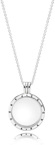 PANDORA Medallón flotante para mujer, mediano, cristal de zafiro Artículo #590529-60, Vidrio