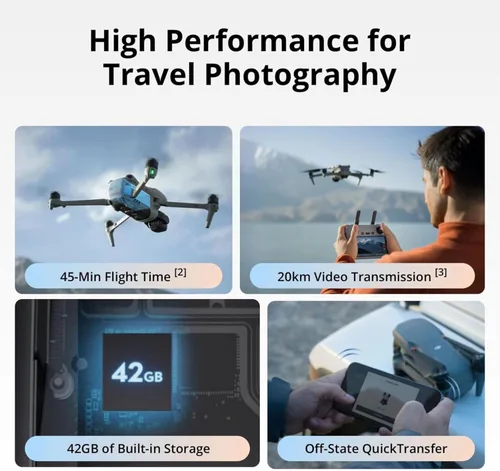 Miniatura 5 de DJI Air 3S Combo Fly More (control remoto RC 2 con pantalla), dron con cámara CMOS de 1" de gran angular y teleobjetivo medio para adultos