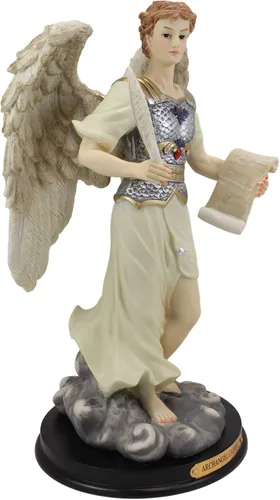 Miniatura 2 de Ebros Iglesia católica ortodoxa oriental bizantina arcángel colorido San Gabriel El Mensajero de Dios Estatua con placa de nombre de latón Base